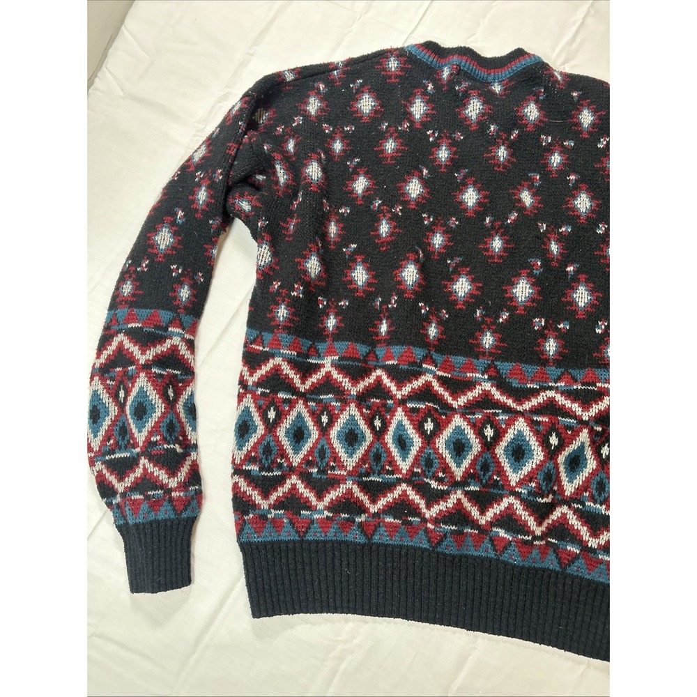 Vintage Acrylic Sweater Men's Size Large Black Cambridge Classics - Picture 10 of 12